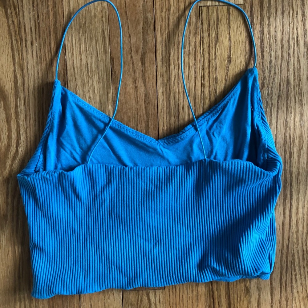 Sky Blue Ribbed Tank - Picture 4 of 4